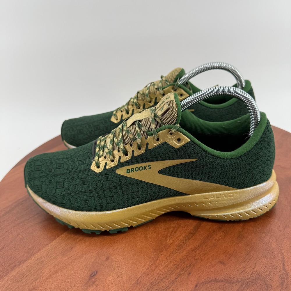 Brooks Launch 7 Running Shoes Green Gold Run Lucky Edition Women 9.5 - Picture 2 of 10